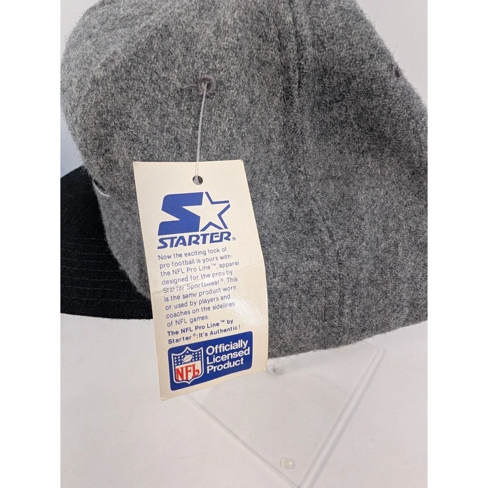 Vintage 90s Starter Los Angeles Oakland Raiders Wool Hat with Tags Broken Snap